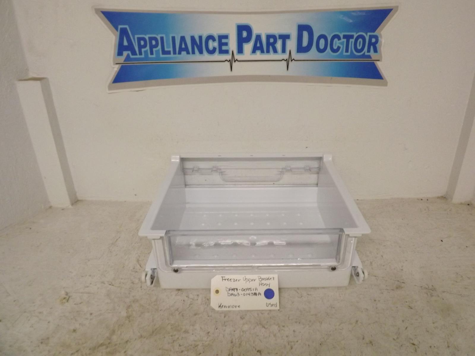 Kenmore Refrigerator DA97-00951A DA63-01432A Freezer Upper Basket Assy Used Kenmore Refrigerator DA97-00951A DA63-01432A Freezer Upper Basket Assy Used